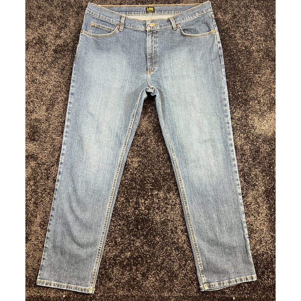 Lee Regular Fit Jeans Mens 40x32 Blue Denim Cotton Blend‎ Casual